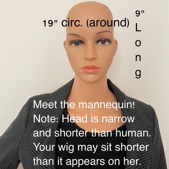 NWT 11” dark brown wig natural puff volume thick top layers adjustable bangs DP - Picture 7 of 16